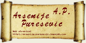 Arsenije Purešević vizit kartica